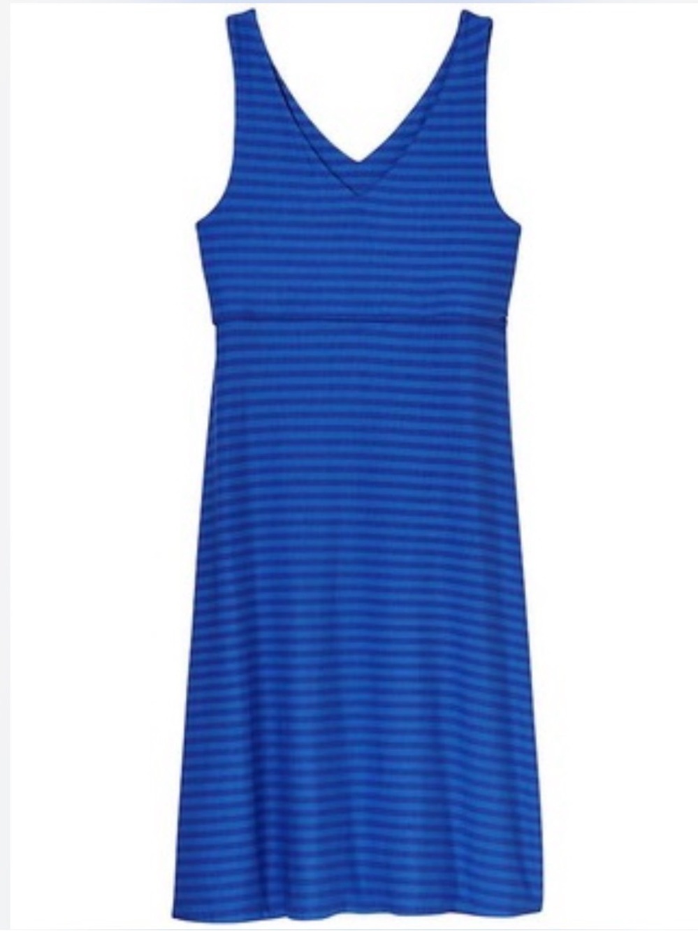 Athleta Striped Santorini 2 Dress (PL) in Cerulean Blue/Amalfi Blue
